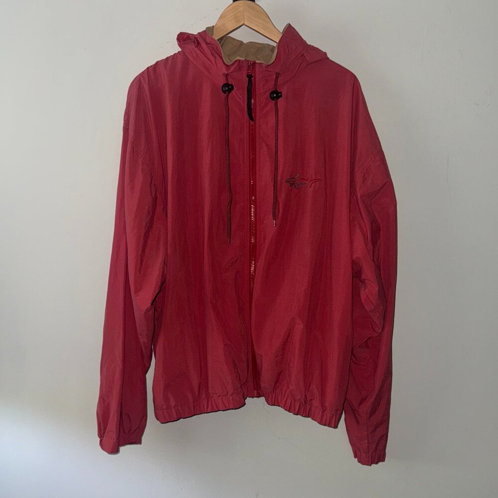 Greg Norman Collection Vintage Orange Pink Full Zip Windbreaker Jacket Men's L